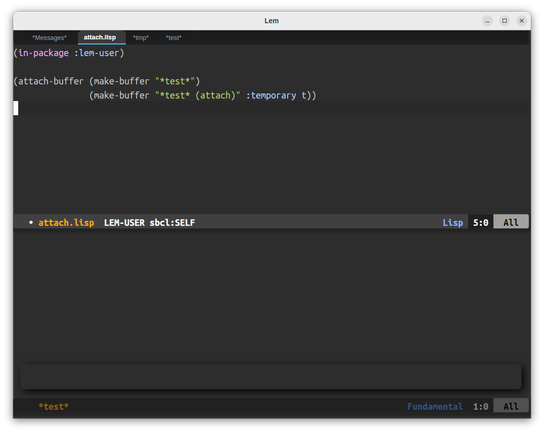 Lem's attached buffers concept.